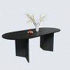 67 inch V-shaped Base Oval Natural Wood Color Dining Table with 6 Dining chairs Suitable for Dining Room and Living Room - 3 of 4