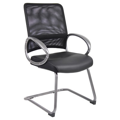 Photo 1 of Mesh Back with Pewter Finish Guest Chair Black - Boss Office Products