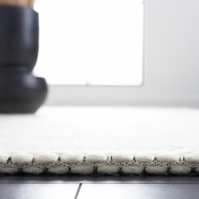 Ivory Braided Handwoven Wool Runner Rug