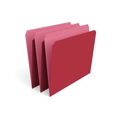 HITOUCH BUSINESS SERVICES File Folder Straight Cut Tab Letter Size Red 100/Box TR509646