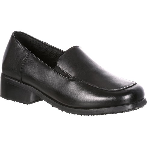 Women's SlipGrips Slip-Resistant Work Shoe, 7483, Black, Size 10(Wide)