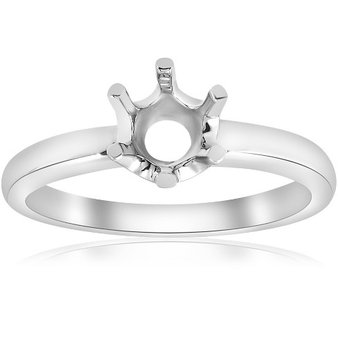 Pompeii3 White Gold Solitaire Semi Mount Engagement Ring Setting - Size 5.5  : Target