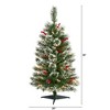 Nearly Natural 3-ft Frosted Swiss Pine Artificial Christmas Tree with 50 Clear LED Lights and Berries - 2 of 4