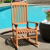 Costway 2 PCS Outdoor Eucalyptus Rocking Chair Single Rocker for Patio Deck Natural - 3 of 4