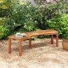Tangkula Outdoor Curved Bench Set of 2 Acacia Wood Fire Pit Bench w/Slatted Seat Patio Backless 2-Person Seating for Porch Yard - 4 of 4