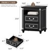 Fredees 3-color LED light nightstand with drawer storage and four solid wood legs - 2 of 4