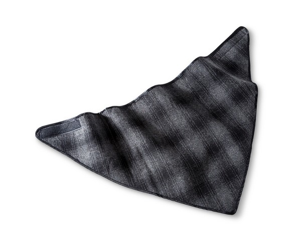Women's Plaid Triangle Scarf with Hook and Loop  Black - Manhattan Scarf Co.