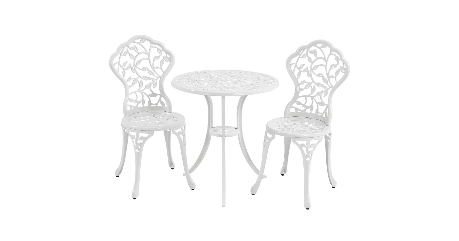 Yaheetech 3 Piece Outdoor Bistro Table Set, White