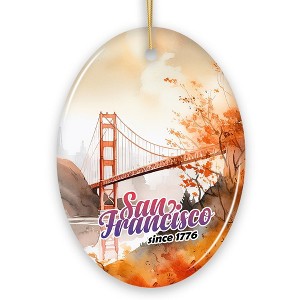 San Francisco Golden Gate Bridge Art Ornament, Travel Souvenir Gift| OrnamentallyYou - 1 of 4