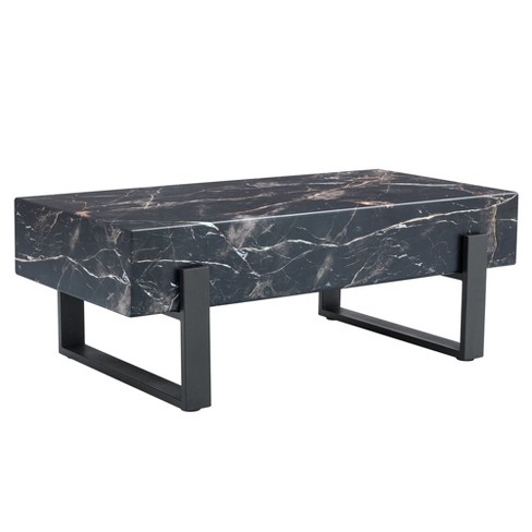 NicBex 47.2 Inch Rectangle Coffee Table with Marble Patterned Tabletop,Side Center Table for Living Room,Bedroom - image 1 of 4