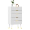 Fluted Dresser, Chest of Drawers with 5 Drawers, Gold Tone Handles & Feet, Nightstand Storage Cabinet for Living Room Entryway Hallway - 3 of 4