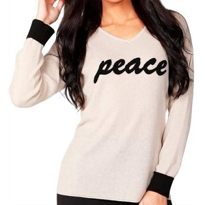 Women's Peace V-Neck Top - ANGEL - 1 of 2