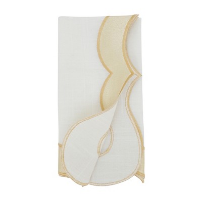 Elegant Gold Shimmer Polyester Table Napkins, 20" Set of 4