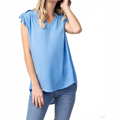 Women's Ruffled Sleeves Top - KORI
