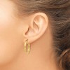 Black Bow Jewelry 3mm x 25mm 14k Yellow Gold Polished & D/C Edge Round Hoop Earrings - 3 of 4