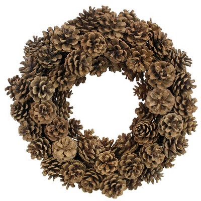 HomeRoots 16" Brown Pinecone Preserved Wreath