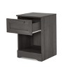 INFURNIC Nightstands Rustic 1 Drawer Nightstand with Faux Wood and Bottom Shelf for Bedroom Storage, Gray, 15.8"*16"*23" - 4 of 4
