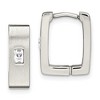 Chisel Stainless Steel Brushed and Polished with Cubic Zirconia 5mm Square Hinged Hoop Earrings - 2 of 4