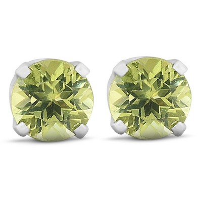 Pompeii3 Peridot Studs 14K White Gold 4mm 1/2ct