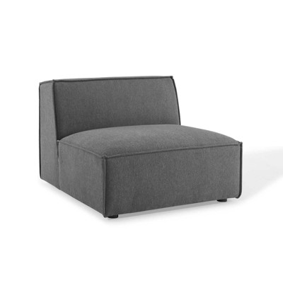 Restore Sectional Sofa Armless Chair Charcoal - Modway