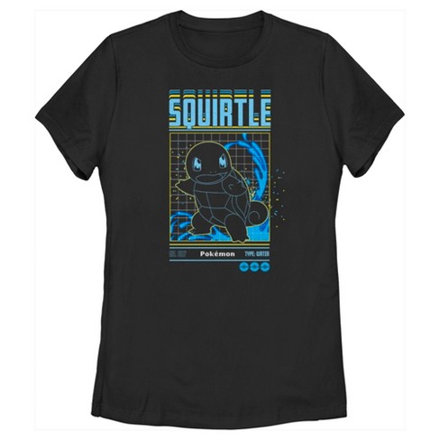 Women's Pokemon Squirtle Retro Grid T-shirt - Black - X Large : Target