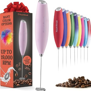 Handheld Milk Frother, Mini Foamer, Battery Operated Stainless Steel Drink Mixer for Coffee, Lattes, Cappuccino, Matcha, Chocolate - 1 of 4