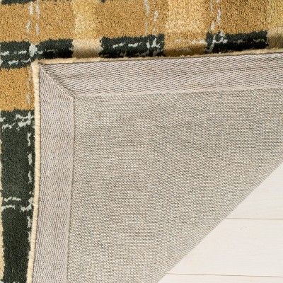 Artisan-Crafted Tufted Wool-Viscose Blend Rug in Rectangular Shape