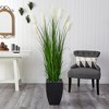 Nearly Natural 64-in Wheat Plume Grass Artificial Plant in Black Planter - 3 of 4