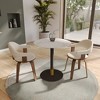 Round Dining Table with Sintered Stone Top and Gold Accents Stainless Steel Pedestal Base – Seats 2–3 People, Kitchen & Dining Room Table for Cafes - 3 of 4