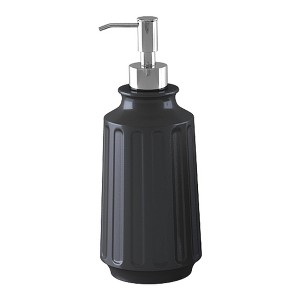 Metal Black Rust Resistant Refillable Liquid Soap Dispenser - Nu Steel: Matte Finish, Ideal for Bathroom & Kitchen Use - 1 of 4