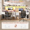 Aheaplus 47-55 inch Computer Desk with with 3 Drawers and Storage Shelves - 3 of 4