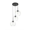 Elegant Lighting Baxter 3 Lights Black Pendant With Clear Glass - 3 of 4
