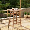 WestinTrends Malibu 30" All Weather HDPE Outdoor Patio Square Counter Height Bistro Table with Umbrella Hole - 2 of 4