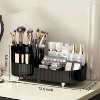 Makeup Organizer, Rotating Makeup Organizer for Vanity with Brush Holder, Cosmetic Organizer, Large Spinning Makeup Skincare Organizer, Black - 2 of 4