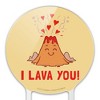 I Lava You Love Volcano Funny Humor Acrylic Cake Topper - 3 of 4