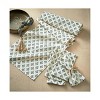 TAG Emma Black Blockprint on Beige Cream Background Cotton Machine Washable Napkin Set of 4 - 3 of 3
