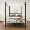 Canopy Bed Frame Box Spring Not Required, Queen/ Full Metal Bed Frame With Headboard And Footboard Sturdy Slatted Structure - 2 of 4