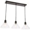 Elegant Lighting Clive 3 light Black and Clear seeded glass pendant - 4 of 4