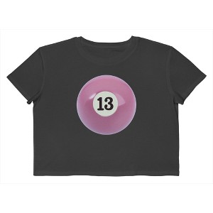 Rerun Island Women's 13 Ball Pink Short Sleeve Graphic Cotton Cropped Loose T-shirt - 1 of 4