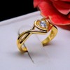 Christine Engagement Ring Promise Heart For Women Yellow or Rose Gold Cz Ginger Lyne Collection - 2 of 4