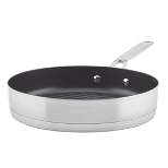 KitchenAid 3-Ply Base Stainless Steel 10.25" Nonstick Round Grill Pan