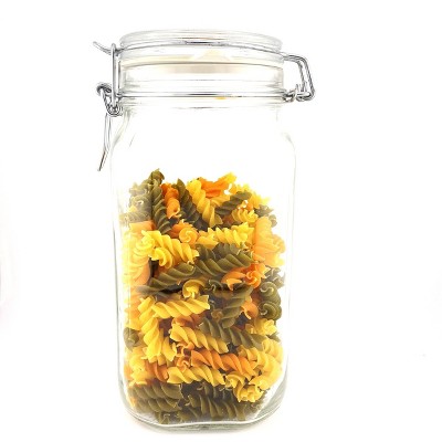 Elegant Clear Glass 50.75oz Square Storage Jar Set