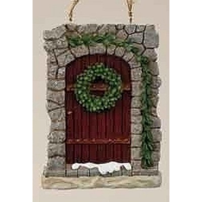  Roman 4.5" Garden "All Hearts Come Home" Stone with Wreath Door Christmas Ornament - Gray/Brown 