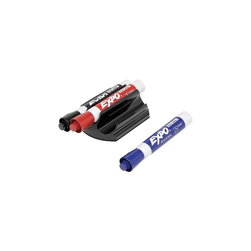 EXPO Magnetic Clip Eraser w/3 Markers Chisel Black/Blue/Red 1 Set 81503, 4 of 9