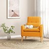 Comfy Modern Accent Chair with Lumbar Pillow and Natural Rubber Wood Legs - 3 of 4