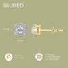 Gilded Lab-Grown Diamond Sterling Silver & 14KT Yellow Gold-Plated Silver Stud Earrings for Women, Cushion Halo Shaped, 1/4, 1/2, 1 Carat Total Weight - 4 of 4
