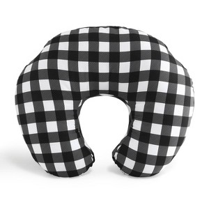 The Peanutshell Nursing Pillow for Breastfeeding, Black and White Buffalo Plaid - 1 of 4