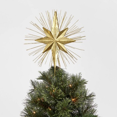 Unlit Metal Bethlehem Star Tree Topper Gold - Wondershop™