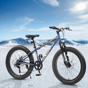 Whisen 24 Inch Fat Tire Bike Adult/Youth Full Shimano 7 Speeds Mountain Bike, Dual Disc Brake, High-Carbon Steel Frame - 1 of 4