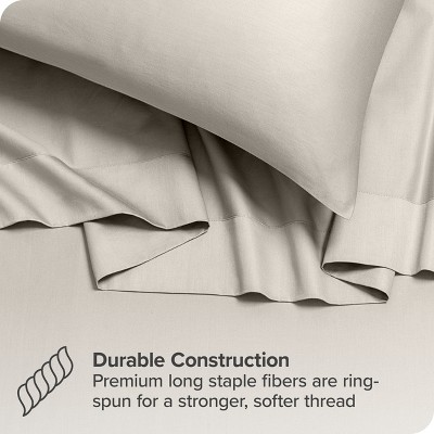 Twin French Beige Organic Cotton Sateen Sheet Set